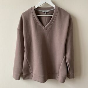 Marc New York V-Neck Sweater - Taupe Soft Brown Size Large